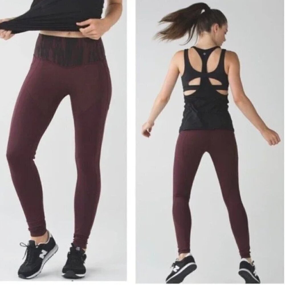 Lululemon‎ All The Right Places Pant Painted Animal Bordeaux Drama size 4